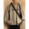Sudadera Redonda Retro para Hombre Otoño Peso Pesado Vintage Americano Chaqueta de Pareja Marca de Moda High Street Top Manga Larga