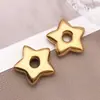 Contas Espaçadoras Redondas Pentágono Coração de Aço Inoxidável Transfronteiriças com Furo Grande Acessórios de Joias para Colar Pulseira DIY de Aço Titânio