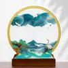 Regalos Culturales y Creativos, Pintura de Arena Fluida Auspiciosa de Color Esmalte Metálico, Adornos Decorativos de Oficina de Alta Gama, un Buen Comienzo de Año
