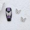 Popular celebridad en línea uña mariposa joyería aleación lujo ligero tridimensional lazo metal alas de mariposa grandes accesorios para uñas