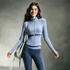 Conjunto de Dos Piezas para Yoga para Mujer Chaqueta de Color Bloque con Cuello Alto y Cremallera Pantalones de Fitness de Cintura Alta Levanta Glúteos Set Deportivo de Running de Secado Rápido