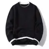 Suéter de tricô masculino para casal com design falso de duas peças, estilo old money, gola redonda, camada interna, peça externa, outono e inverno, atacado de fábrica transfronteiriço