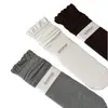 Calcetines apilables de encaje estilo ballet para otoño e invierno, color liso, estilo ins, calcetines de media pantorrilla simples y versátiles, algodón puro, sin costuras, calcetines Zhuji