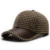 Moda otoño e invierno nueva para hombre y mujer patrón de pata de gallo cuadros gorra de béisbol ajustada gorra de visera curva casual vintage británica versátil tendencia