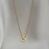 Collar Sencillo, Versátil, de Gama Alta, Doble Corazón para Mujer que No se Desvanece, Cadena de Clavícula de Moda, Dulce y Fresca, Venta Directa de Fábrica