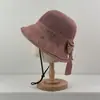 Sombrero de Pescador Estilo Coreano con Lazo para Mujer, Modelo Nuevo con Ranura Trasera, Hueco, Transpirable, Sombrilla, Sombrero de Protección Solar para Viajes al Aire Libre y Playa
