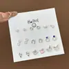 Set Semanal de Pendientes de Nicho Estilo Coreano, Pendientes Lindos y Compactos de Aleación Electroplateada con Pedrería, Venta al por Mayor