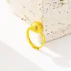 Nuevo Anillo Ajustable Rayado de Estilo Sencillo para Mujer, Anillo para Dedo Índice de Oro Arena Vietnamita con Sentido de Diseño, Color Duradero, Fabricante de Joyería