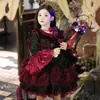 Disfraz de Cosplay de Vampiro Gótico Lolita Novia Fantasma Rosa Oscuro Princesa para Niñas de Halloween para Todas las Estaciones