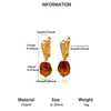 Pendientes Personalizados Estilo Melanoid para Mujer Retro Literario Color Café Cobre Circonita Cúbica Pendientes de Botón Nicho Gama Alta Adornos para Orejas que Iluminan la Piel