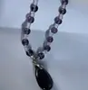 Green Sky Fashion Sencillo Colgante de Cristal Morado Forma de Gota Cadena para Clavícula Regalo de Cumpleaños Festivo Joyería para Niña