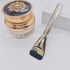 Pincel dourado impecável para maquiagem, pincel ultrafino de uma palavra para base, cabeça plana, pincel sem costura ~ máscara de fábrica de galvanoplastia