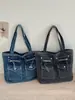 Bolsa de Tote Estilo Coreano para el Trabajo Mujer 2026 Nueva de Alto Valor Mezclilla Ligera Casual Bolso de Hombro para Mujer