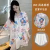 Popular de alta qualidade luxo leve estiloso seda gelada vestido camisa pijama feminino verão novo luxuoso roupão de dormir roupa de casa conjunto fino