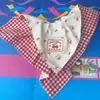Scrunchie Branco de Renda Vazada Quadrado Estilo Francês para Cabelo, Prendedor Grande com Laço e Flor de Fita