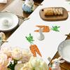 Camino de mesa con diseño de conejito de Pascua y nabo, ideal para fiestas, salas de estar, cocinas, comedores, cojines, banderas de té, etc.
