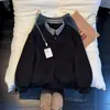 Camisa Polo xadrez falsa de duas peças, branca e cinza, para homens, camiseta estilosa de alta qualidade para outono, manga longa, com design de ombro regular