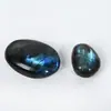 Pedra Natural Azul Forte Alongada Cortada e Polida para Artesanato de Mão, Pingente de Pedra da Lua, Pedra de Aromaterapia, Ornamento de Cristal