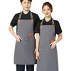 Nuevos delantales de lona con logotipos impresos personalizados para restaurantes, bares, cafeterías, tiendas de té de leche y ropa de trabajo de cocina para hombres y mujeres, disponibles al por mayor