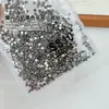 Pedras de Strass Pretas com Fundo Plano para Nail Art, Pedras de Strass Deslumbrantes Pretas Cinza Mineral de Vidro em Formato de Leque Rei, Joias Pequenas Redondas de Strass