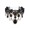Gargantilla Diablo Lolita Encaje Flor Rosa Diseño Nicho Personalizado Halloween Collar Borla