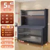 Prateleira de Armazenamento de Cozinha Aparador Armário de Armazenamento à Prova de Poeira de Chão Micro-ondas Forno Tigelas Louças Armário de Armazenamento Multifuncional