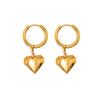 Tendência de moda europeia e americana de aço titânio corte tridimensional amor pingente brincos colar banhado a ouro 18k temperamento acessórios versáteis