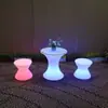 Mesa Redonda Luminosa de Barra LED para Exterior, Balcón, Mesa y Sillas de Ocio, Mesa Móvil Decorativa Minimalista Moderna
