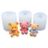 Modelo de Oso Sentado Estereoscópico 3D Goteo de Goma Vela de Yeso Aromaterapia Coreana Goteo de Goma Molde Decorativo de Silicona