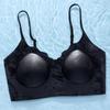 862 Seda de Hielo Sin Costuras Fresco Semi-Fijo Inalámbrico Copa de Gota de Agua Transpirable Ropa Interior Reducción de Senos para Mujer Sujetador Ajustable