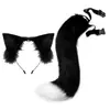 Cosplay Tiara de Orelhas de Gato Cauda de Gato Joias Feito à Mão Fofa Menina Gato Orelha de Animal Acessórios de Cabelo Conjunto de Acessórios de Cauda de Animal