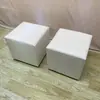 Bancos Cuadrados Blancos y Negros para Exposiciones, Bancos con Forma de Tostada, Bancos de Cuero Suave, Bancos para Cambiarse los Zapatos, Adecuados para Eventos de Bodas, Disponibles para Pedidos al por Mayor