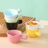Prato de Cerâmica Personalizado com Alça para Uso Doméstico, Mini Leiteira, Tigela Pequena para Molho, Xícara de Creme com Alça, Prato para Condimentos