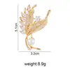 Broche Elegante de Espiga de Trigo de Moda Nueva Cobre Incrustado Circonita Lujo Ligero Sensación de Alta Gama Diseño de Nicho Ramillete Accesorios de Ropa Pin