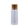 Botellas Vacías de Plástico al por Mayor Tapas Metálicas Botellas de Plástico PET Reenvasadas Cápsula Personalizable Transparente Botellas de Empaque para Productos de Cuidado de la Salud