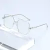 Estilo Nuevo Lisos Doble Puente Marco Grande Anti Luz Azul Gafas Retro Gafas de Sol Marco Grande Celebridad de Internet Gafas de Sol para Fotografía Callejera Venta al por Mayor