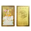 Bodhisattva Samantabhadra Tarjeta Dorada Estatua de Buda Tarjeta Cobre Puro Samantabhadra Mantra Amuleto Tarjeta Dorada Tarjeta de Oración Personalizada Venta al por Mayor