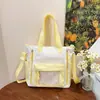 Bolsa de mano tipo tote de estilo coreano, con colores dulces y frescos en bloques, versátil, de gran capacidad, perfecta para chicas, estudiantes y como bolsa escolar para tutorías o clases