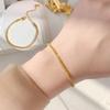 Nueva Pulsera de Acero de Titanio Europeo y Americano de Venta Caliente para Mujer Estilo ins Personalizada Moderna Resistente al Color Pulsera Antidesvanecimiento Pulsera Chapada en Oro