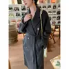 Abrigo de Lana de Camello Doble Cara 801 Abrigo Largo Elegante de Lana de Camello para Mujer Otoño e Invierno Holgado con Cordones Estilo Coreano