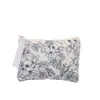Bolsa de Maquillaje Acolchada Floral Estilo Pastoral con Relleno de Algodón, Borde de Encaje, Monedero, para Labiales y Artículos Varios, Bolso de Mano de Tela para Mujer