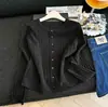Outono de 2026 Novo Casual Multicor Vintage Versátil Estilo Old Money Gola Redonda Tricô de Trança Cardigã Laranja Tamanho Único