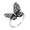 Comercio exterior transfronterizo, venta al por mayor de anillos punk vintage europeos y americanos, anillos de mariposa tridimensionales de acero inoxidable