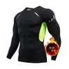 Leggings térmicos de invierno para fitness y deportes, capa base de alta elasticidad con forro polar para hombre para correr y baloncesto, conjunto de ropa interior para entrenamiento y modelado corporal