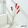 Ramas de flores pequeñas colgantes de ganchillo versátiles hechas a mano, decoración de muebles de plantas en maceta de color sólido, decoración fresca y elegante, flores artificiales de alta calidad