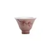 Taza de Té Creativa de Cerámica con Boca de Flor Pintada a Mano Flor de Durazno Juego de Té Kung Fu Taza Individual para Dama