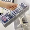Caixa de armazenamento de cartas transparente de grande capacidade, plástico com tampa, caixa organizadora portátil para armazenamento de cartas e baralhos na mesa das crianças