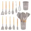 Juego de 12 Piezas de Espátula de Silicona y Cuchara para Sopa, Espátula de Silicona Antiadherente, Espátula de Silicona de Grado Alimenticio para el Hogar, Juego de Utensilios de Cocina de Silicona