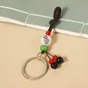 Chaveiro de Carro Pingente Flor de Ameixeira Madeira de Pêssego Cordão Semi-Acabado Tecido à Mão Fivela Viva Acessórios Argola Aberta Pregos de Chifre