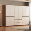Guarda-roupa moderno minimalista para uso doméstico, armário de armazenamento para quarto, adequado para apartamentos alugados, com portas duplas, compartimentos separados, armário de armazenamento econômico para crianças